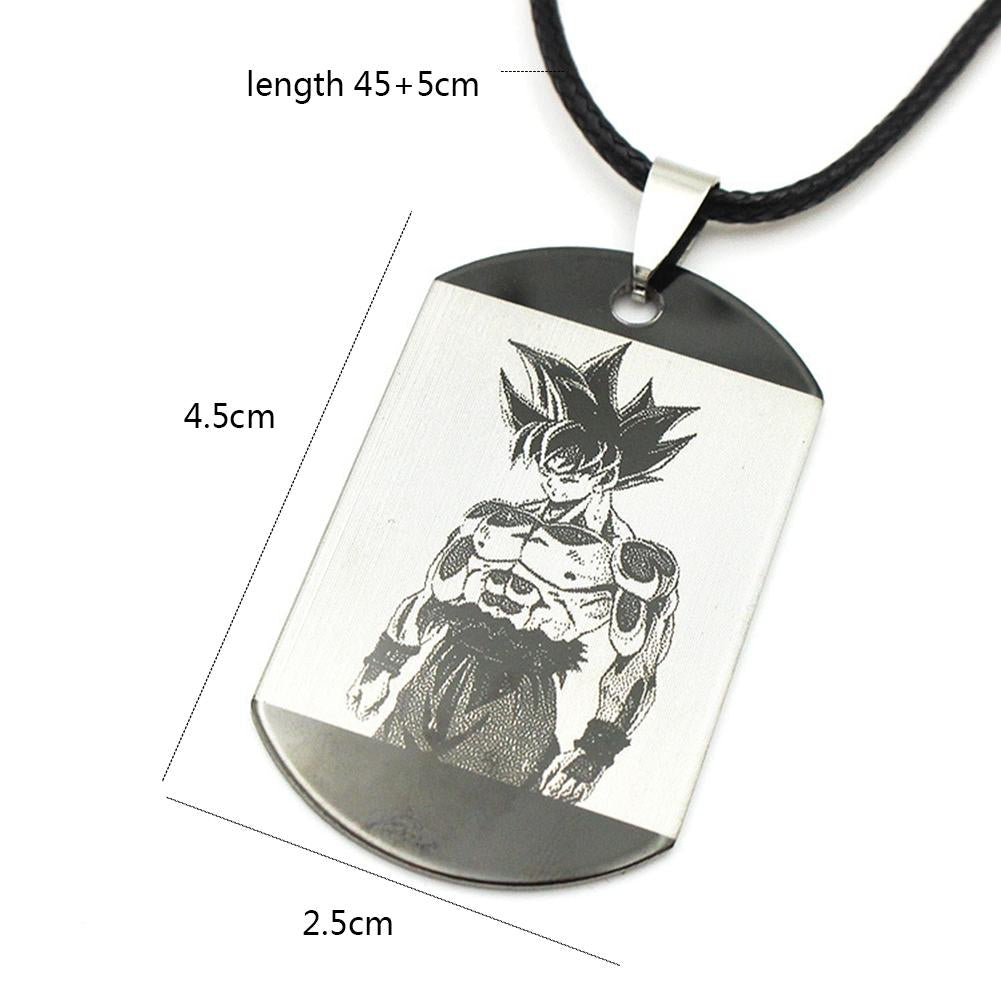 Dragon Ball Goku Saiyan Dog Tag Necklace Chain Gifts for Men Women