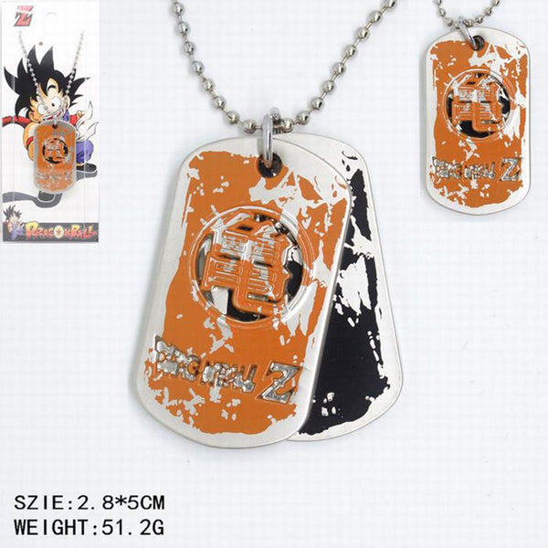 Dragon Ball Goku Saiyan Dog Tag Necklace Chain Gifts for Men Women