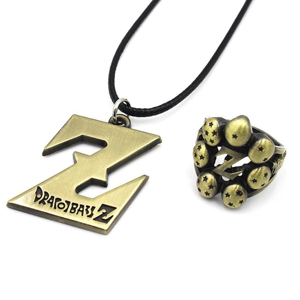 Dragon Ball Goku Saiyan Rings Necklace Set Cosplay Gifts for Men Women