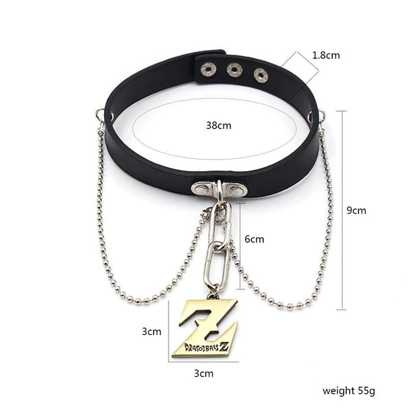 Dragon Ball Punk Goth Choker Goku Leather Necklace Gifts Idea for Men Women
